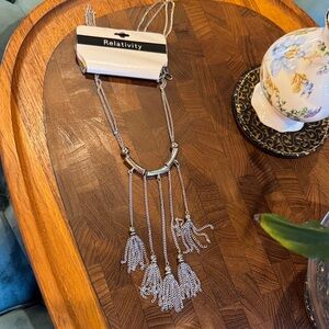 Relativity Elegant Silver Tassel Necklace